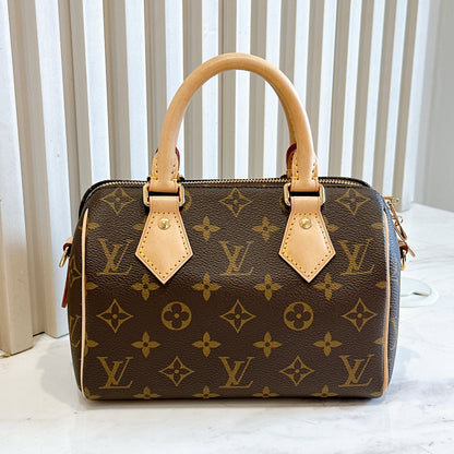 LV Monogram Speedy 20 with Beige Strap