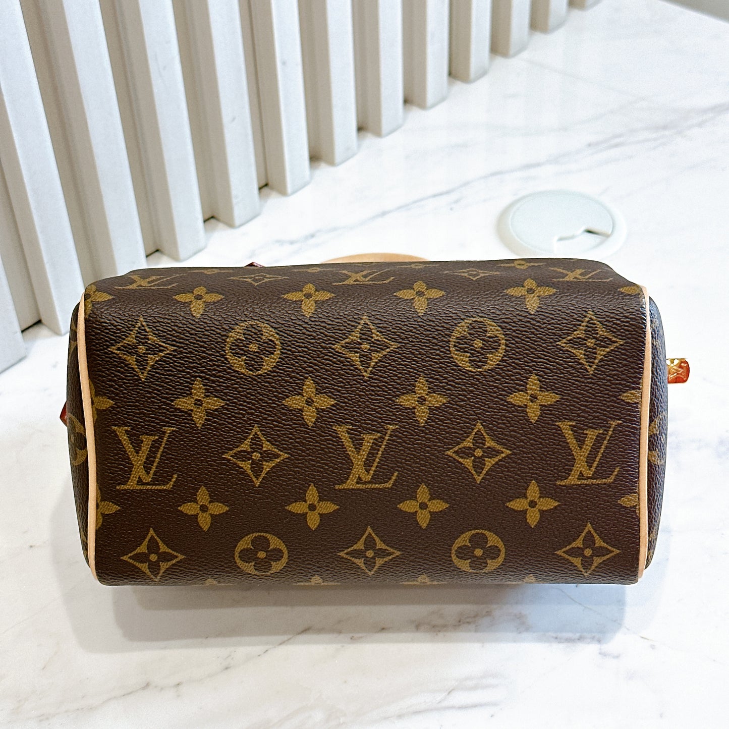LV Monogram Speedy 20 with Beige Strap
