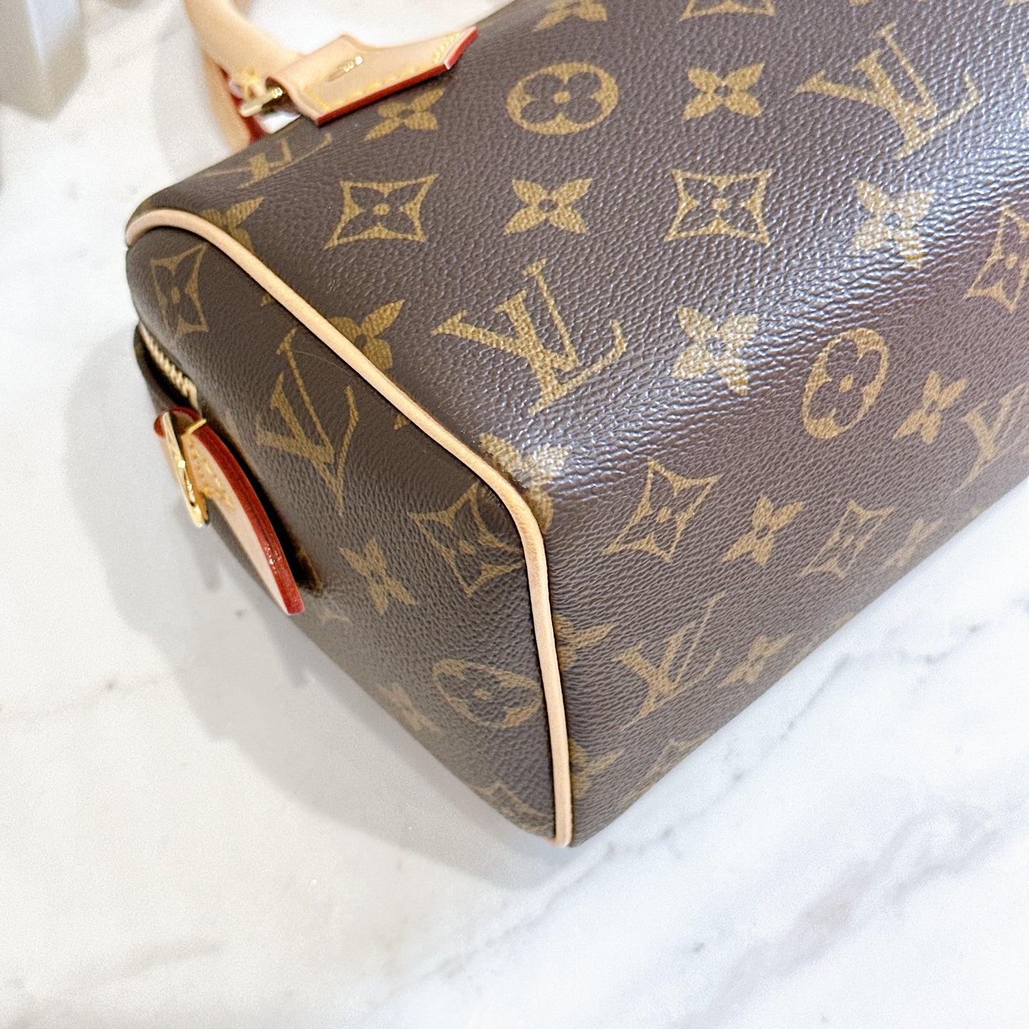 LV Monogram Speedy 20 with Beige Strap