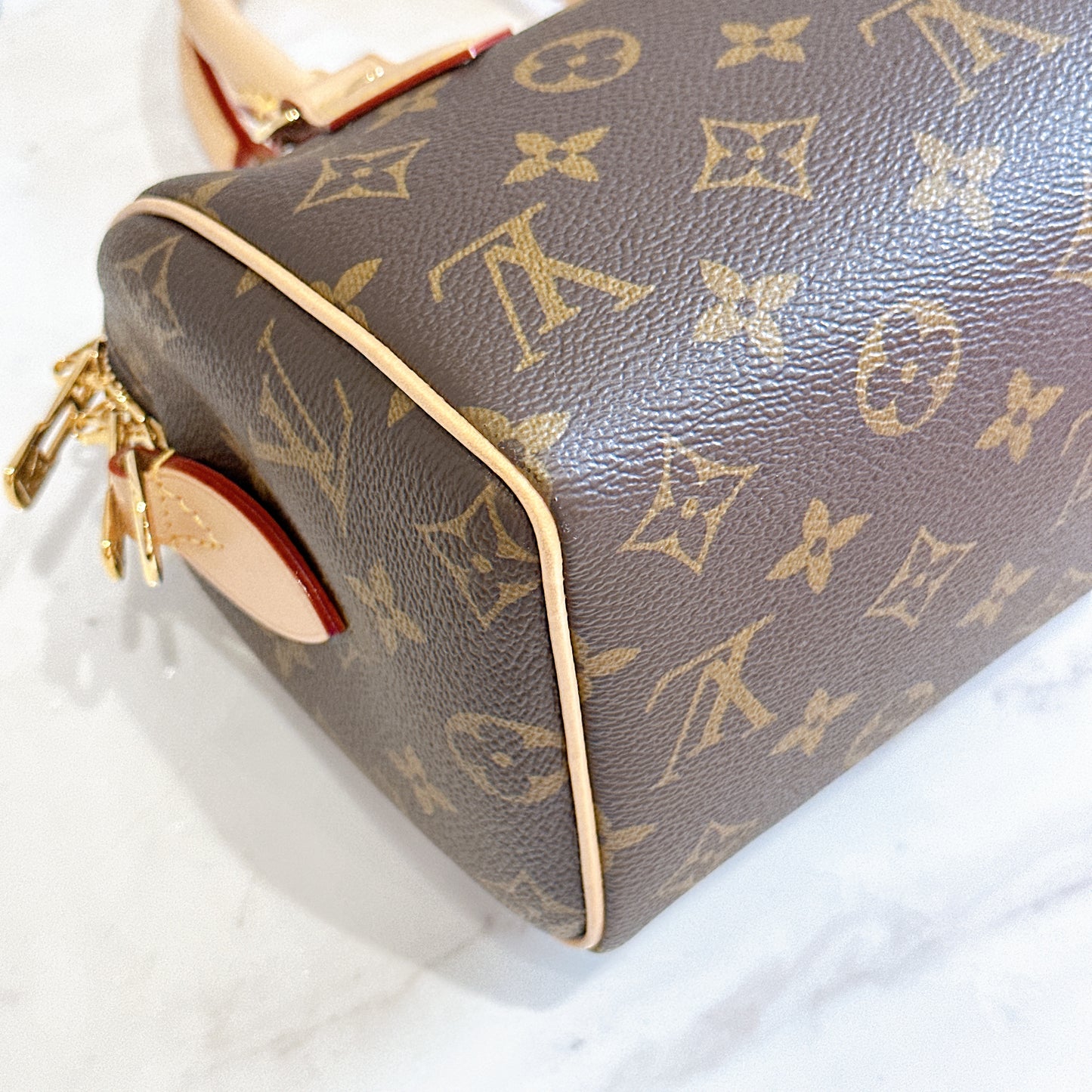 LV Monogram Speedy 20 with Beige Strap