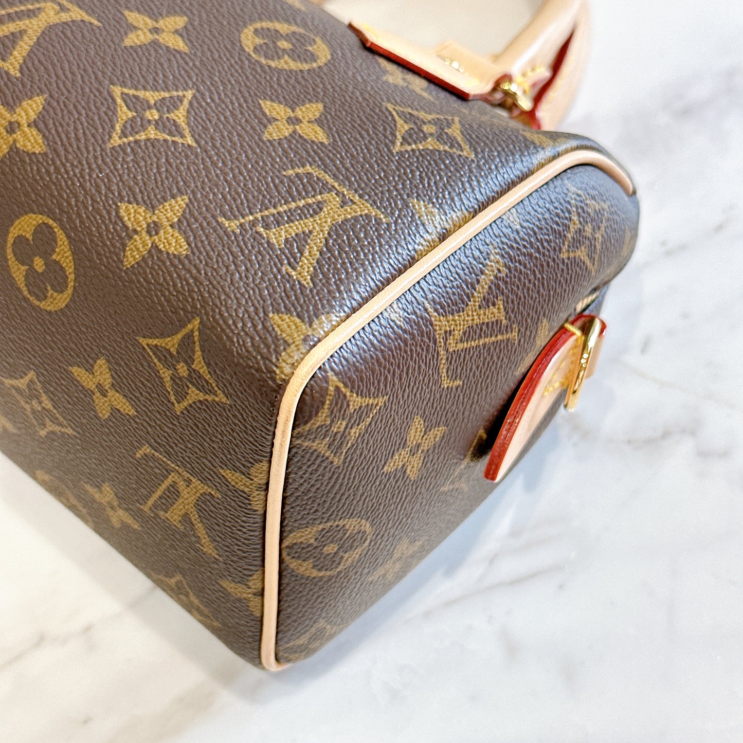 LV Monogram Speedy 20 with Beige Strap