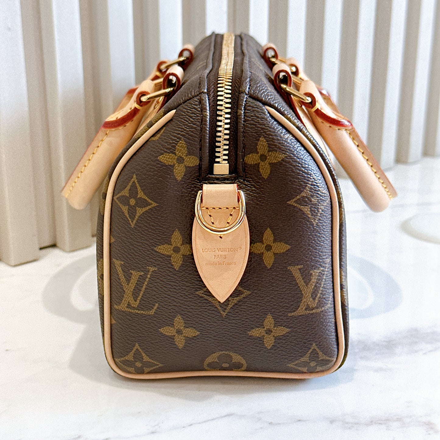 LV Monogram Speedy 20 with Beige Strap