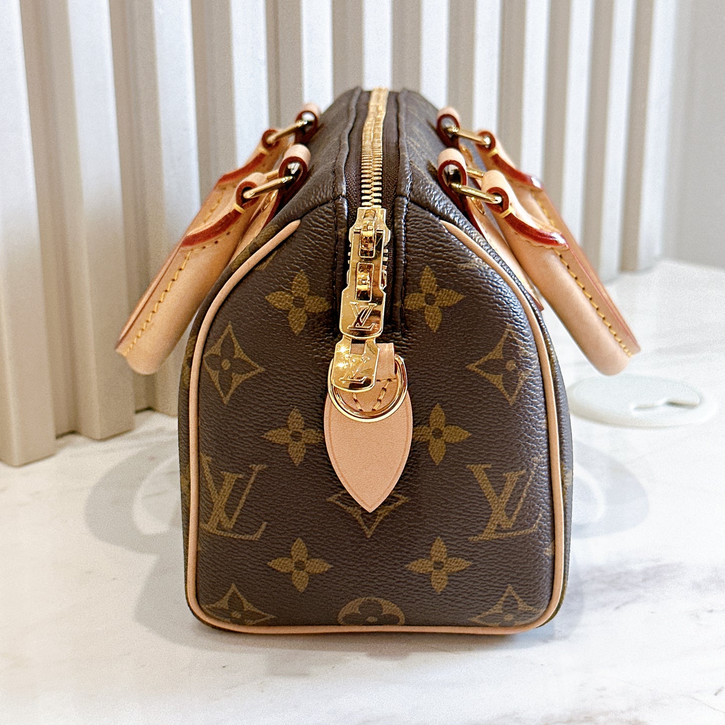 LV Monogram Speedy 20 with Beige Strap