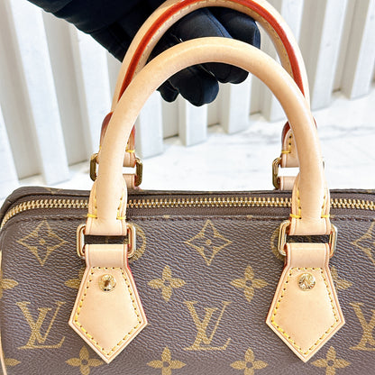LV Monogram Speedy 20 with Beige Strap