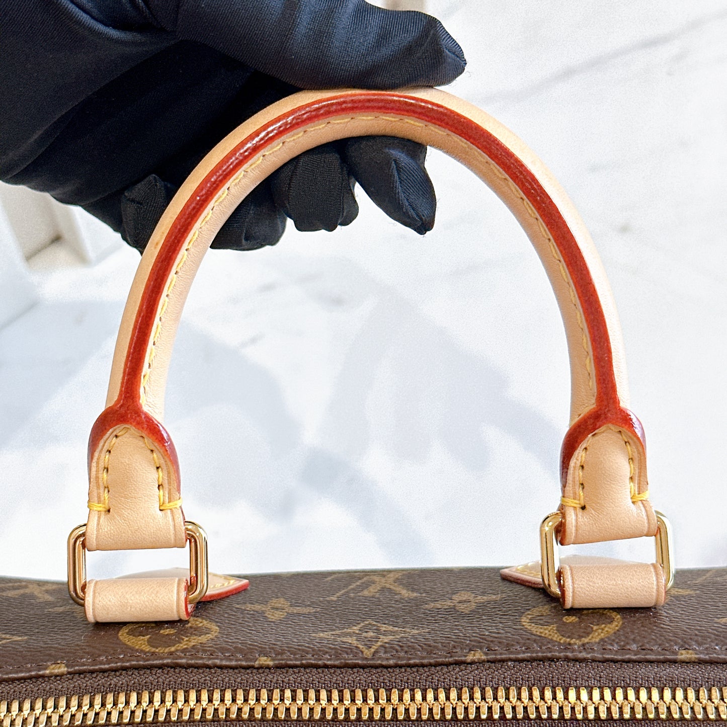 LV Monogram Speedy 20 with Beige Strap