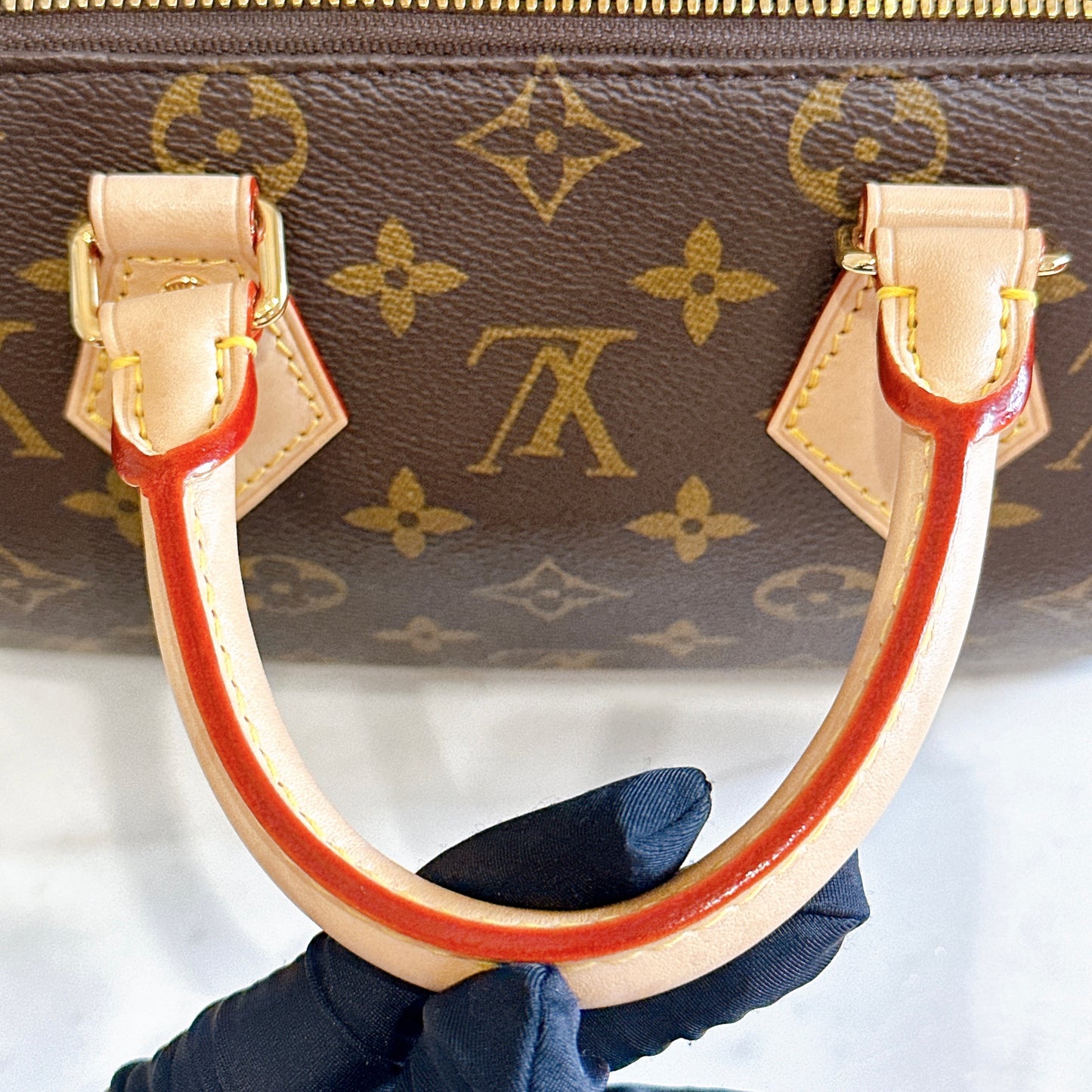 LV Monogram Speedy 20 with Beige Strap