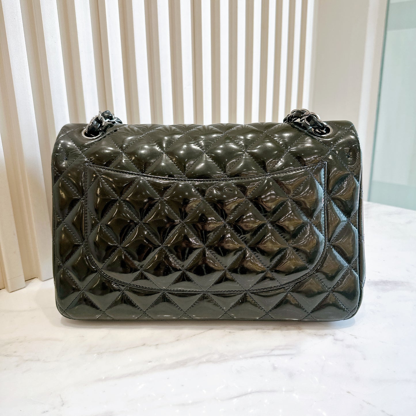 Chanel Jumbo Classic Patent in Black SHW