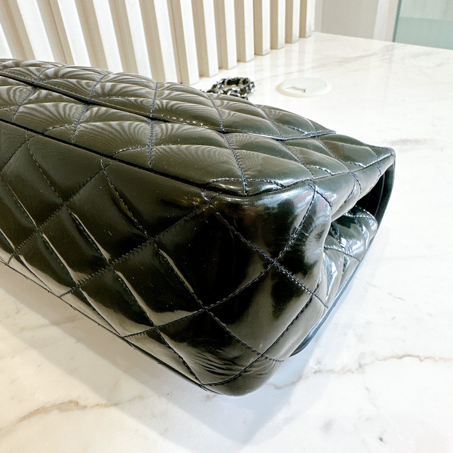 Chanel Jumbo Classic Patent in Black SHW