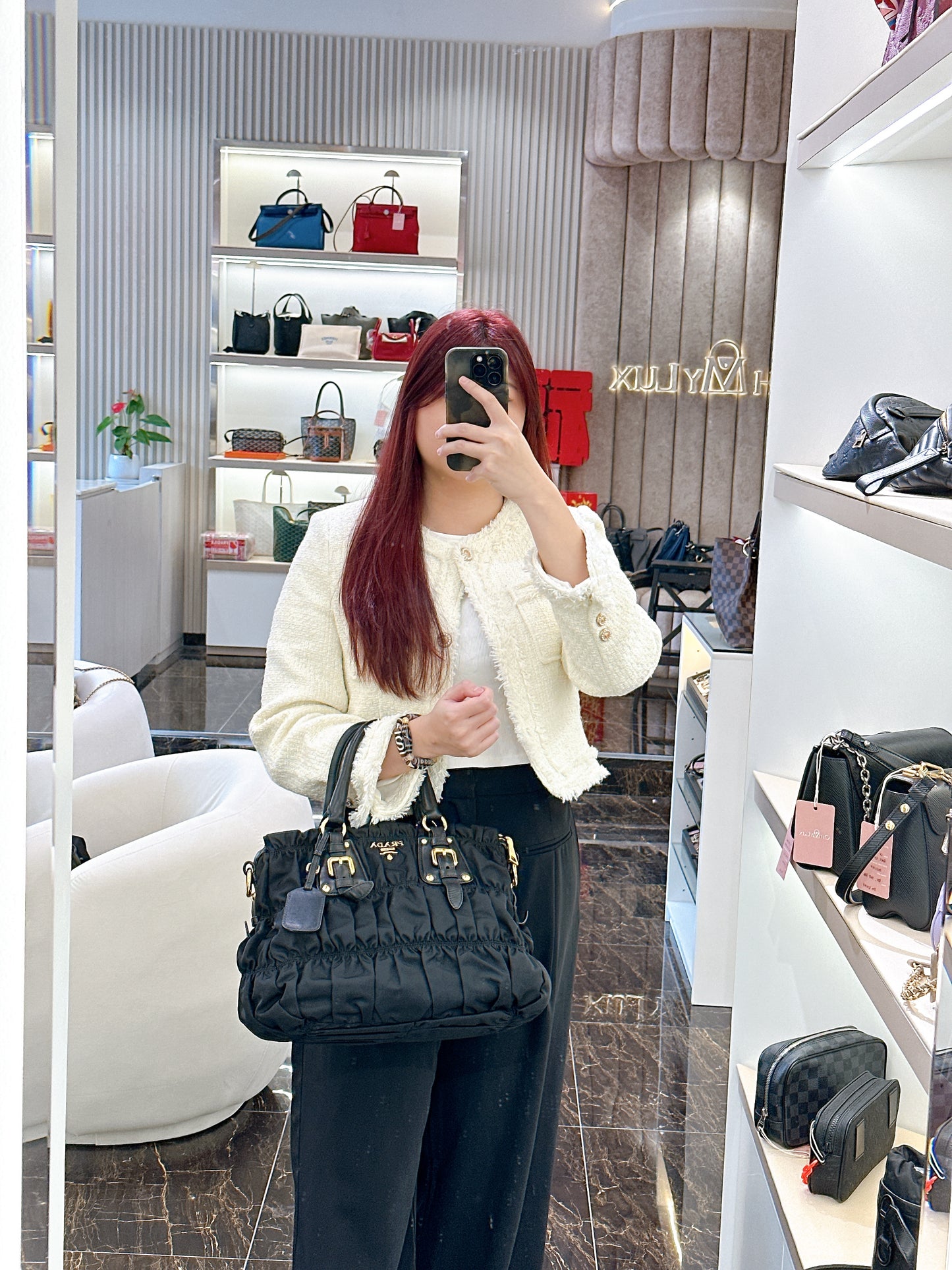 Prada Gaufre Nylon in Black