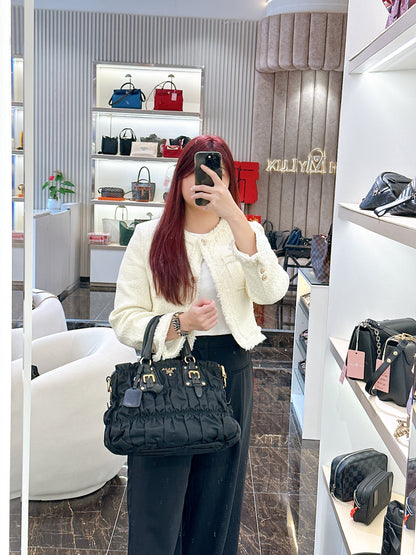 Prada Gaufre Nylon in Black
