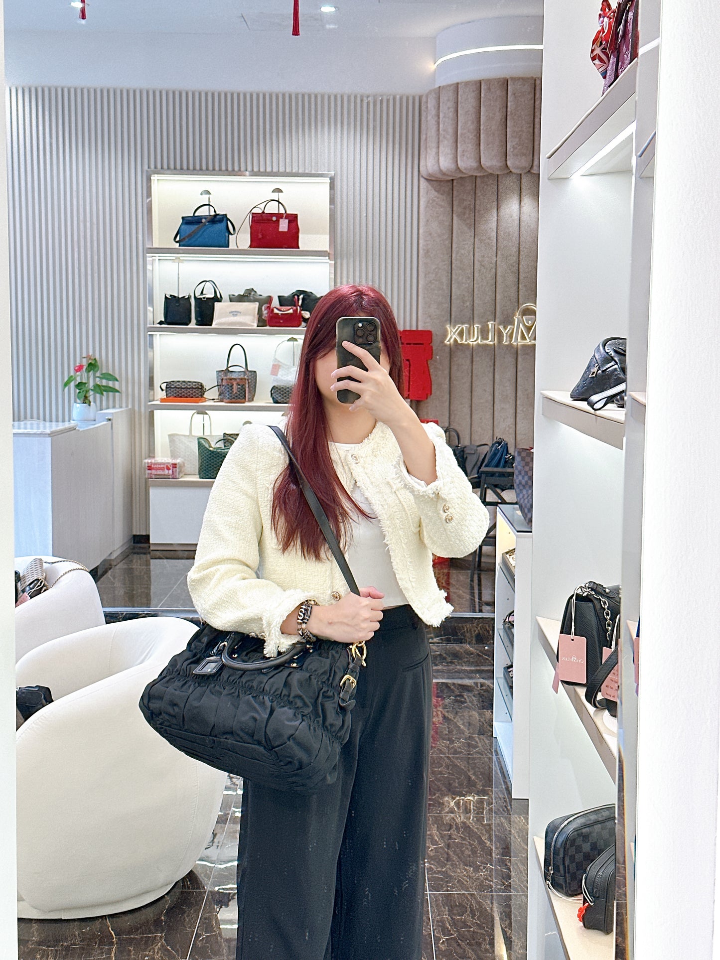 Prada Gaufre Nylon in Black