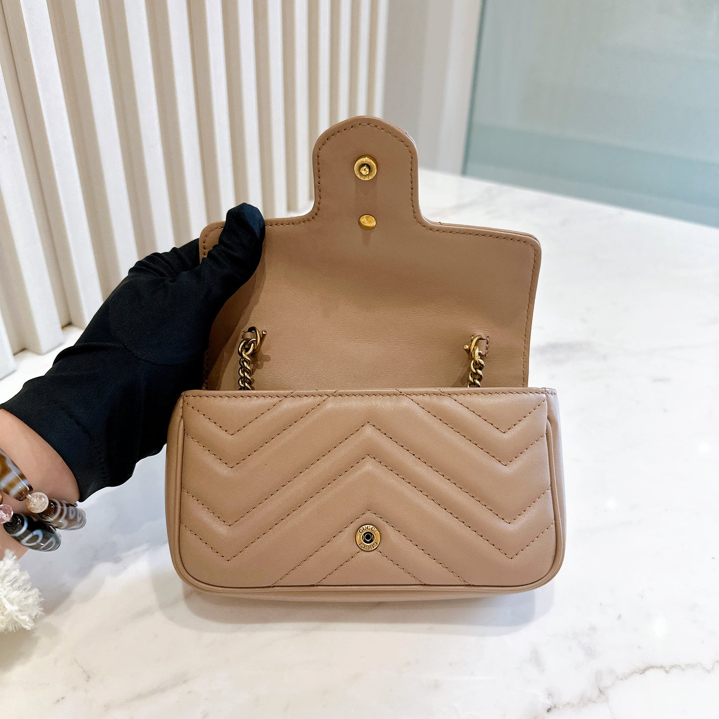 Gucci Marmont Supermini in Dusty Pink