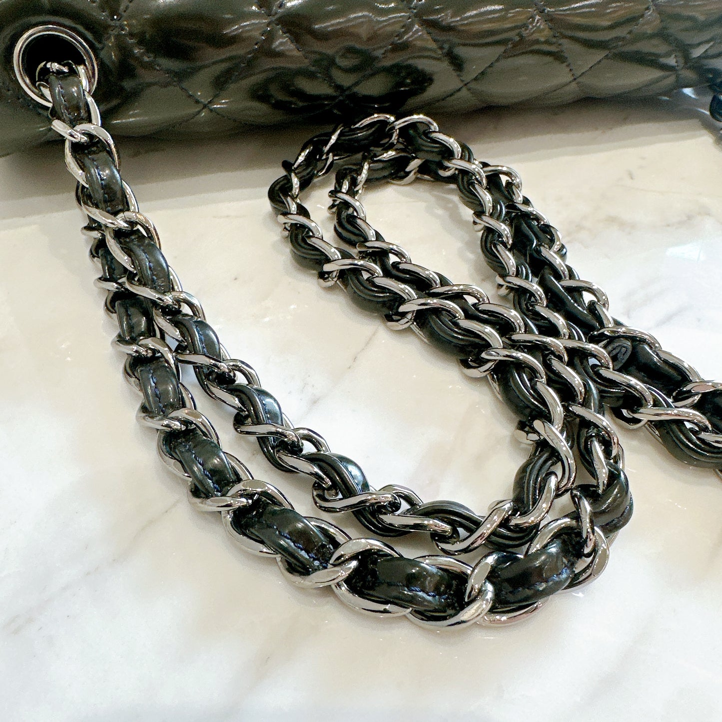 Chanel Jumbo Classic Patent in Black SHW