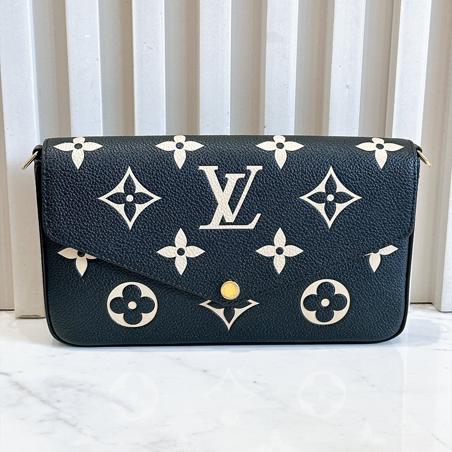 LV Bicolour Felicie Pochette in Black/Creme