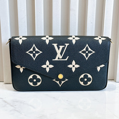 LV Bicolour Felicie Pochette in Black/Creme