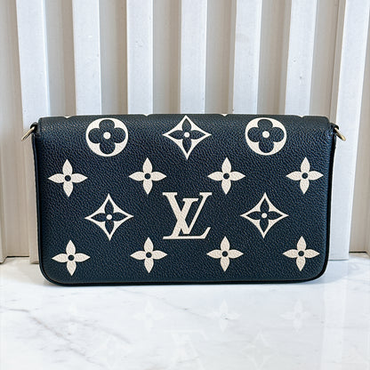 LV Bicolour Felicie Pochette in Black/Creme
