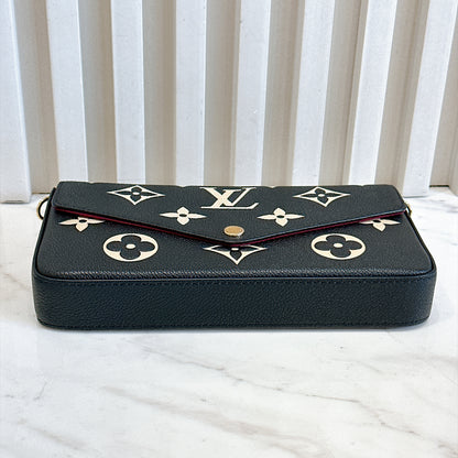 LV Bicolour Felicie Pochette in Black/Creme
