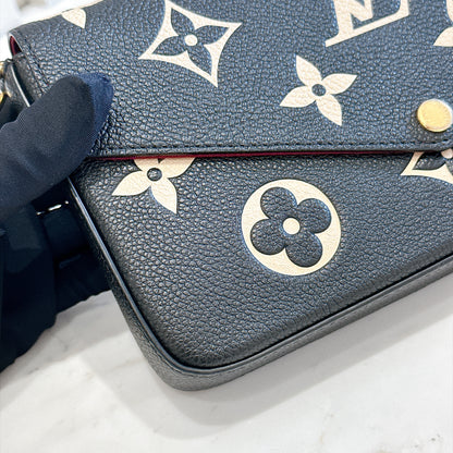 LV Bicolour Felicie Pochette in Black/Creme