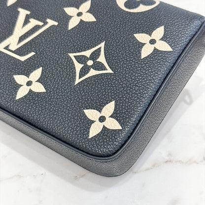 LV Bicolour Felicie Pochette in Black/Creme