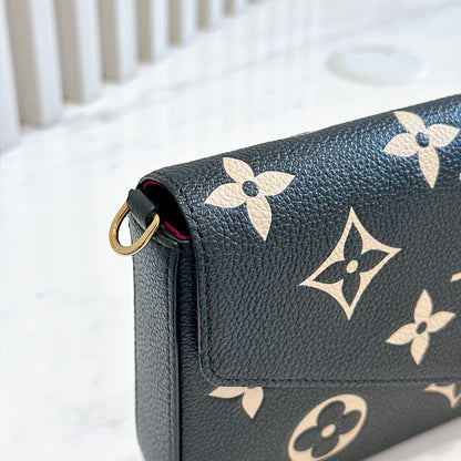 LV Bicolour Felicie Pochette in Black/Creme