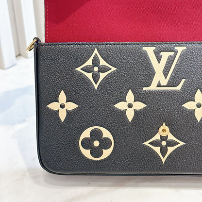 LV Bicolour Felicie Pochette in Black/Creme