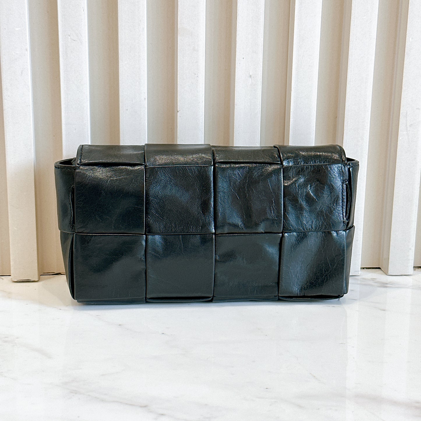 Bottega Veneta Paper Calfskin Intreccio Cassette Belt Bag