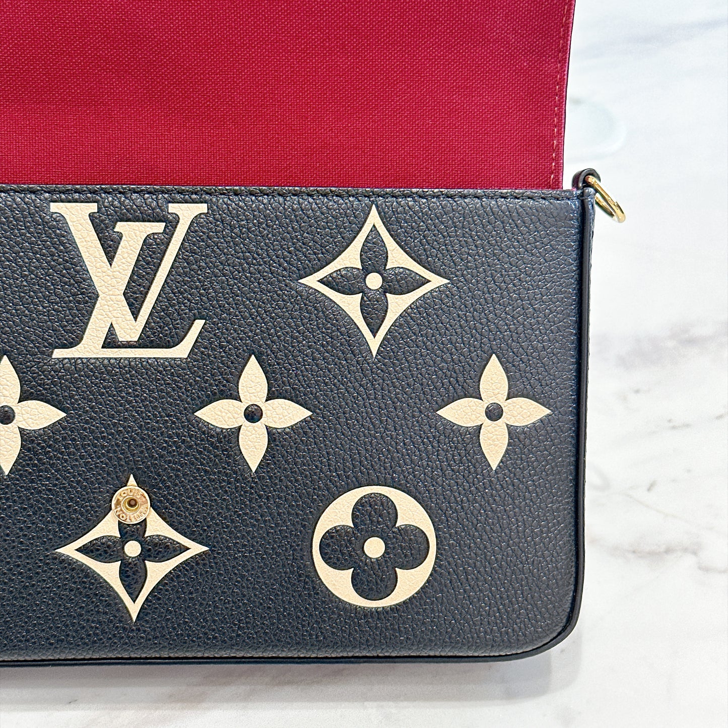 LV Bicolour Felicie Pochette in Black/Creme