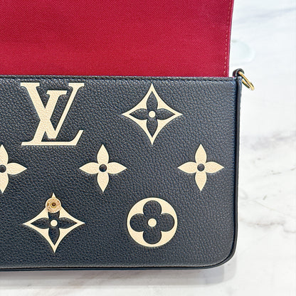 LV Bicolour Felicie Pochette in Black/Creme
