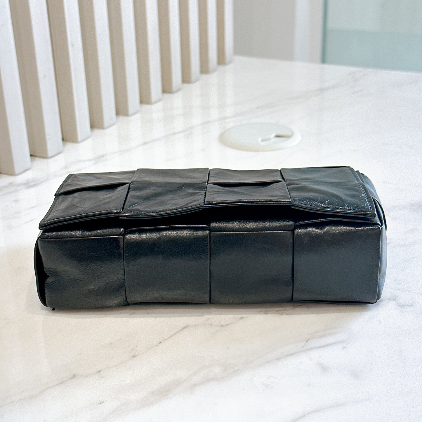 Bottega Veneta Paper Calfskin Intreccio Cassette Belt Bag