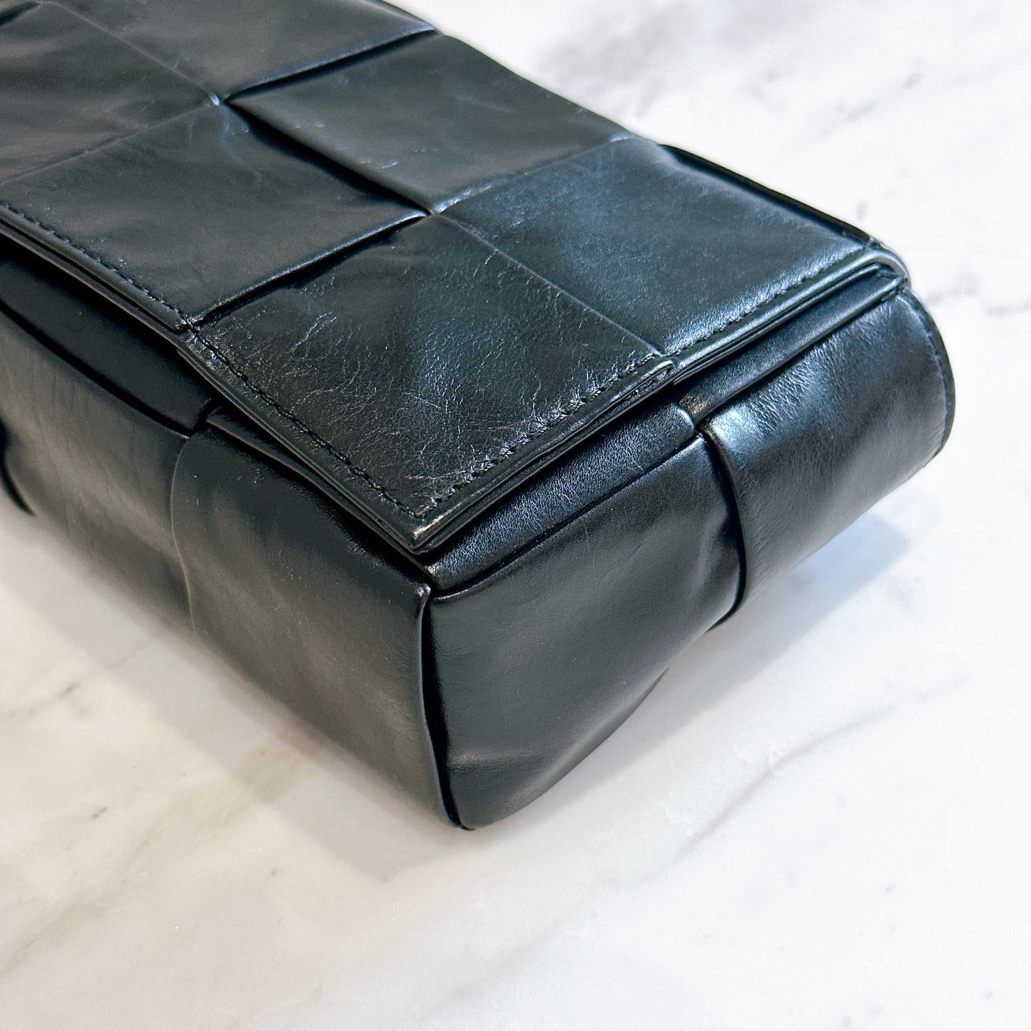 Bottega Veneta Paper Calfskin Intreccio Cassette Belt Bag