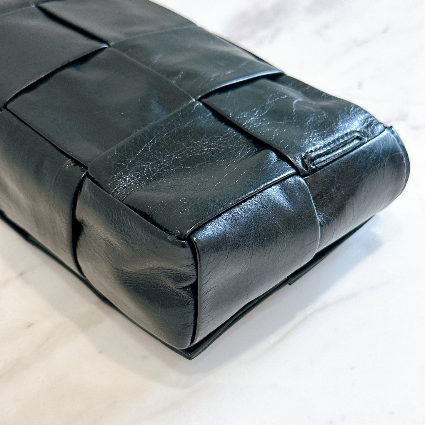 Bottega Veneta Paper Calfskin Intreccio Cassette Belt Bag