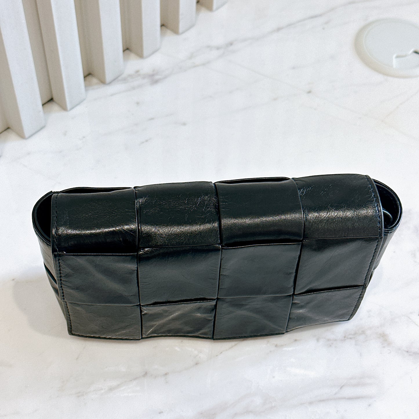 Bottega Veneta Paper Calfskin Intreccio Cassette Belt Bag