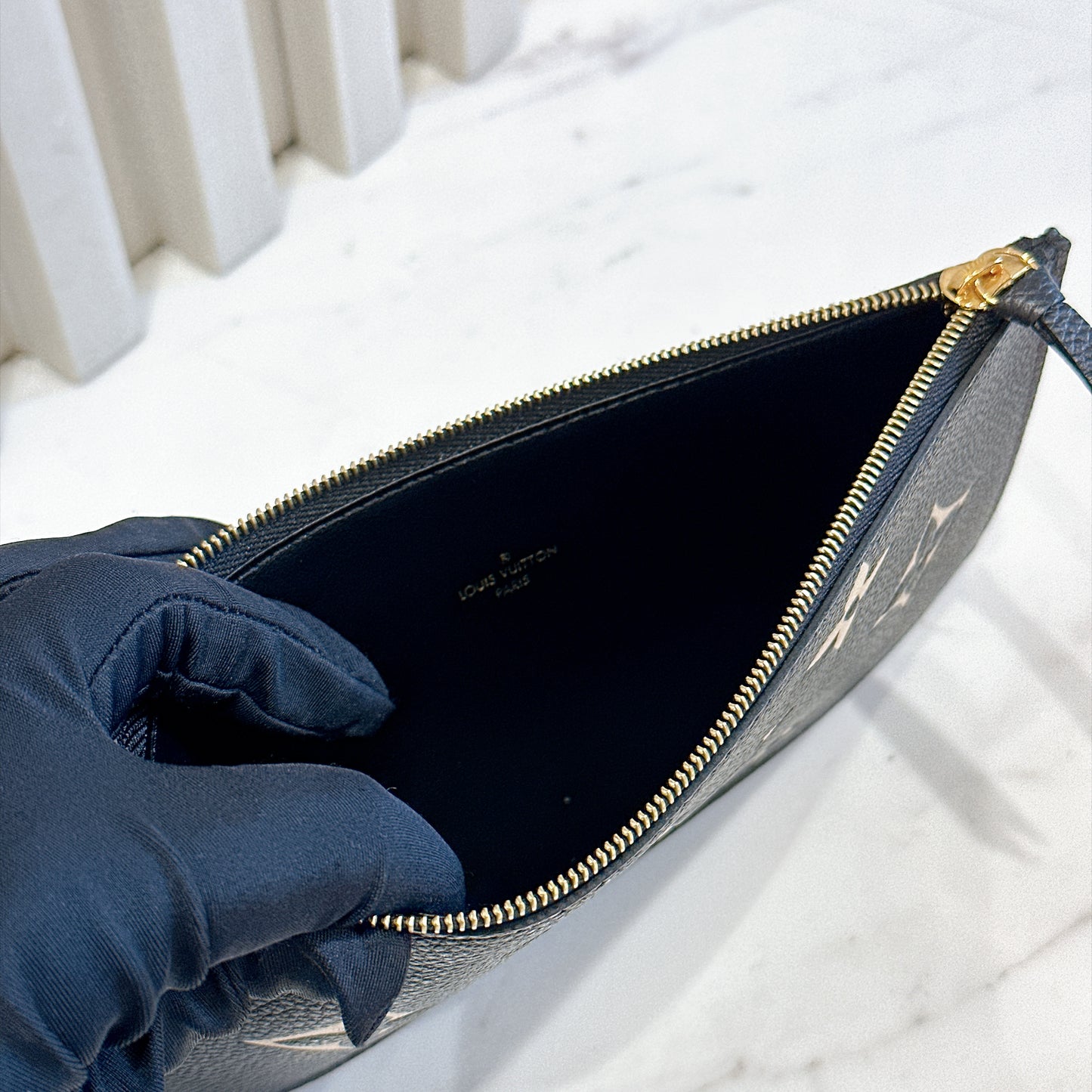 LV Bicolour Felicie Pochette in Black/Creme