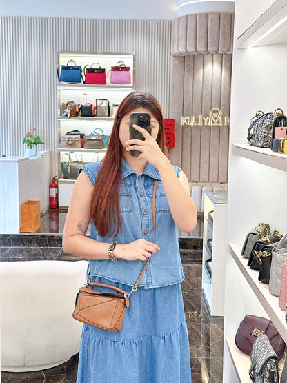 Loewe Mini Puzzle in Tan