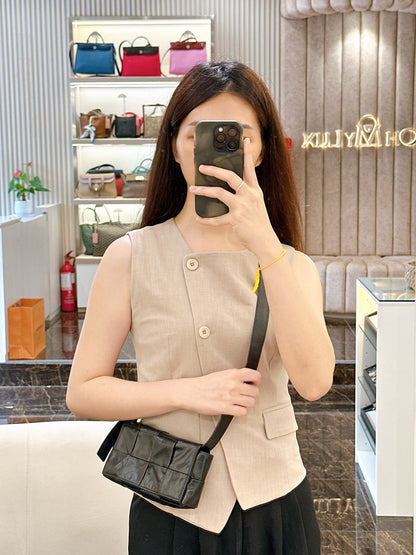 Bottega Veneta Paper Calfskin Intreccio Cassette Belt Bag