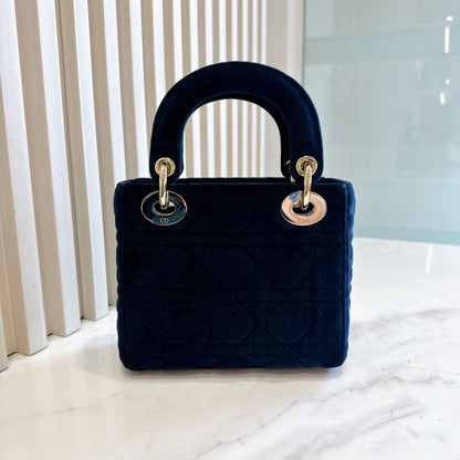 Lady Dior Mini in Blue Velvet