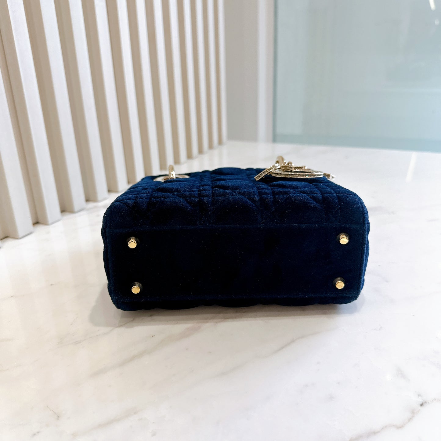 Lady Dior Mini in Blue Velvet