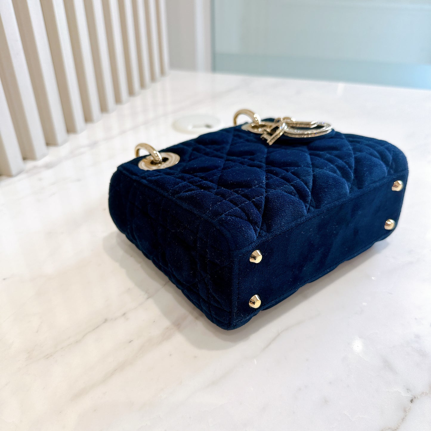 Lady Dior Mini in Blue Velvet