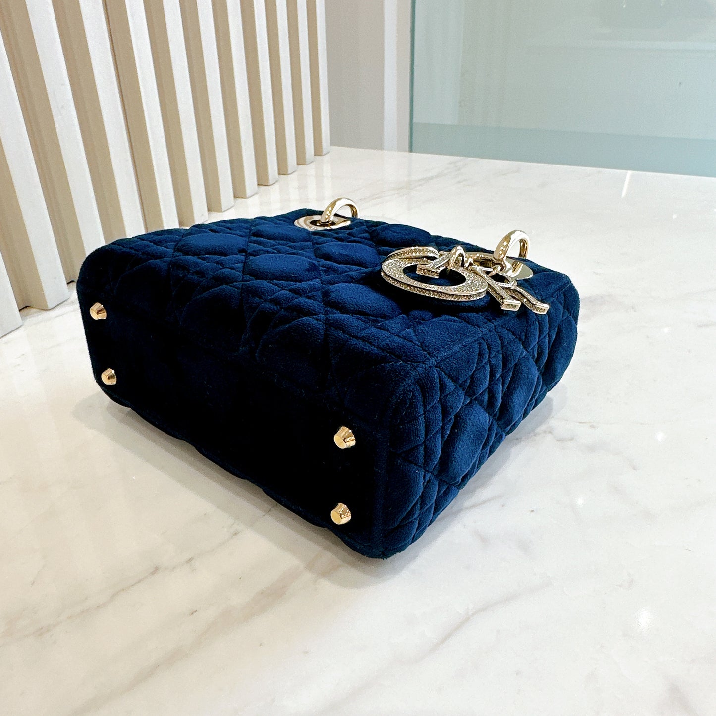 Lady Dior Mini in Blue Velvet