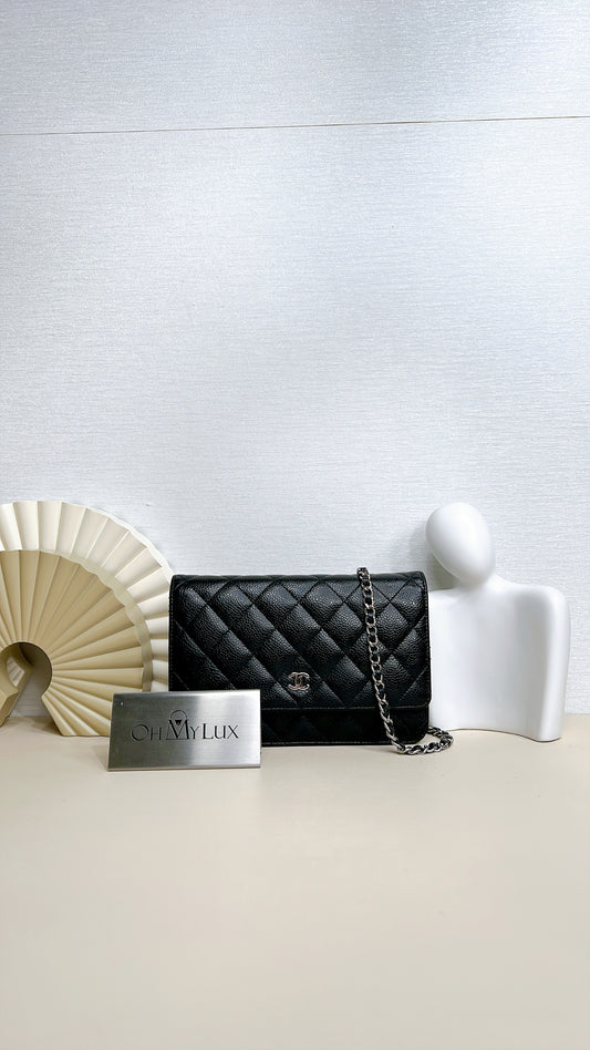 Chanel Wallet On Chain in Black Caviar SHW