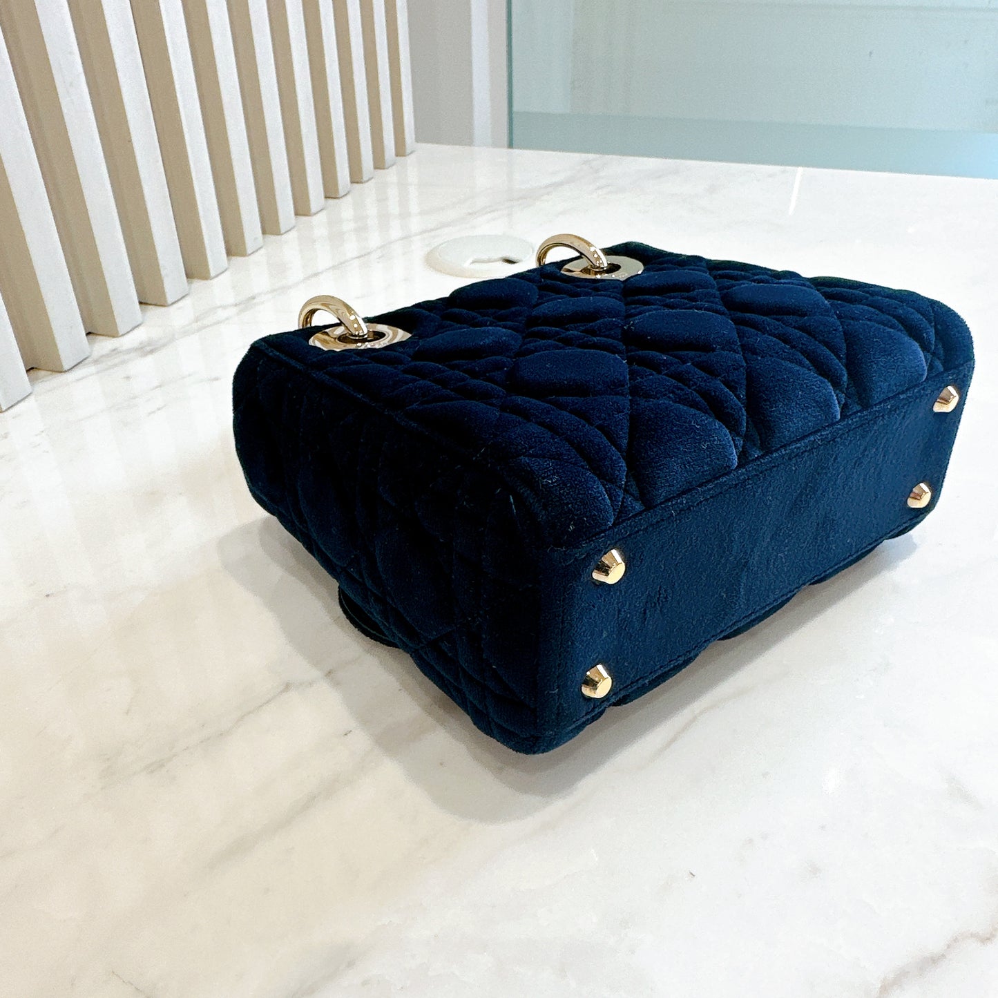 Lady Dior Mini in Blue Velvet