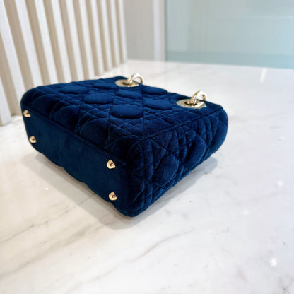 Lady Dior Mini in Blue Velvet