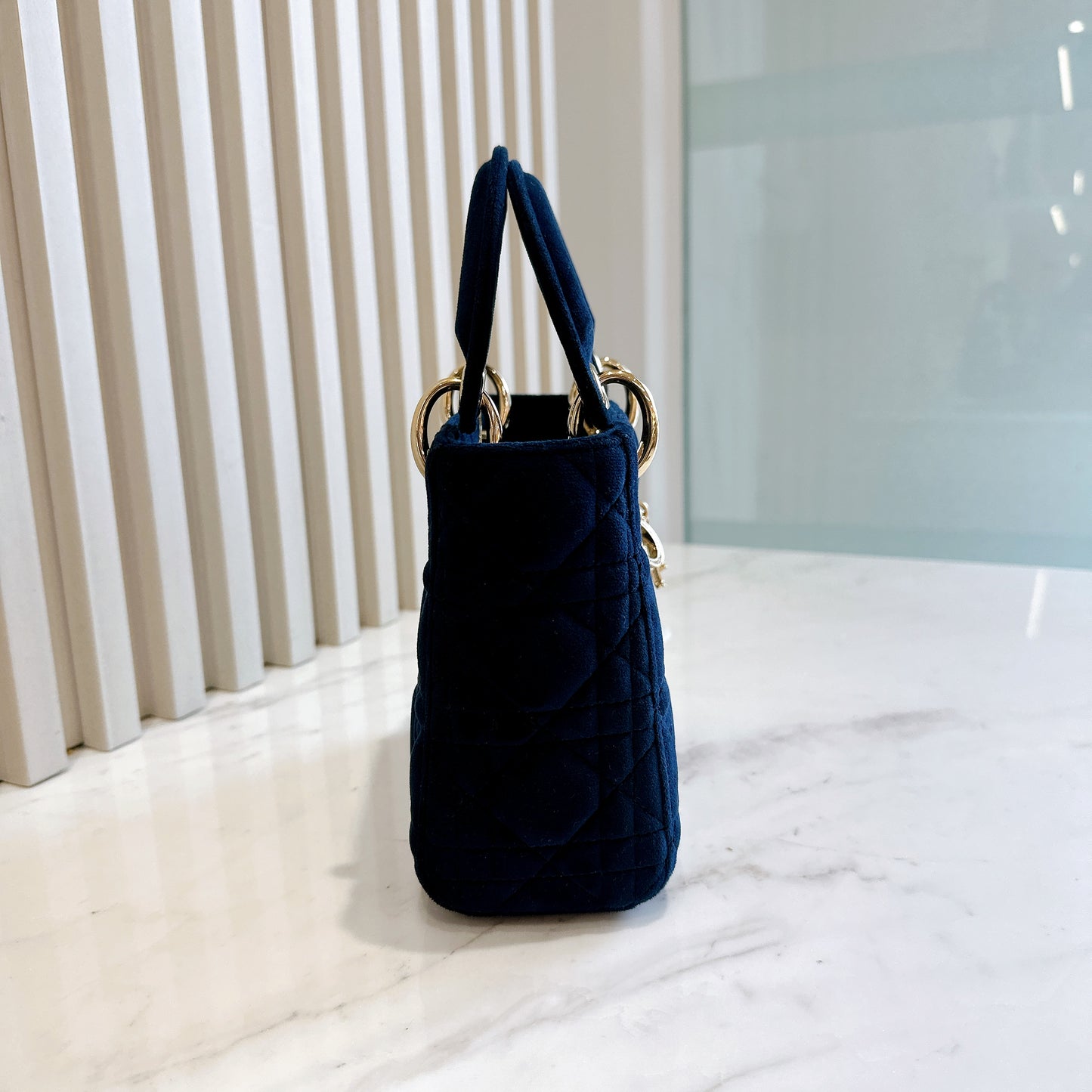 Lady Dior Mini in Blue Velvet