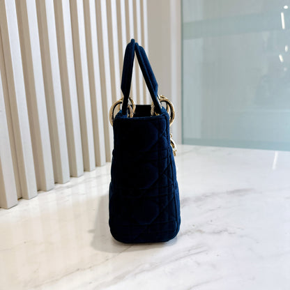 Lady Dior Mini in Blue Velvet