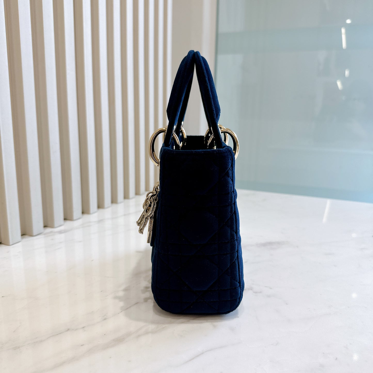 Lady Dior Mini in Blue Velvet