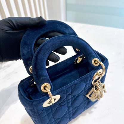 Lady Dior Mini in Blue Velvet