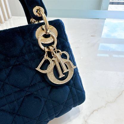 Lady Dior Mini in Blue Velvet