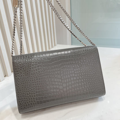 YSL Medium Kate With Tassel in Grey SHW