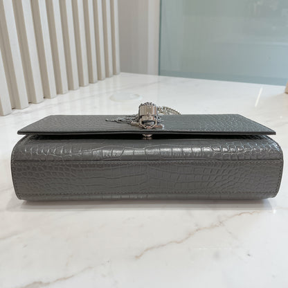 YSL Medium Kate With Tassel in Grey SHW