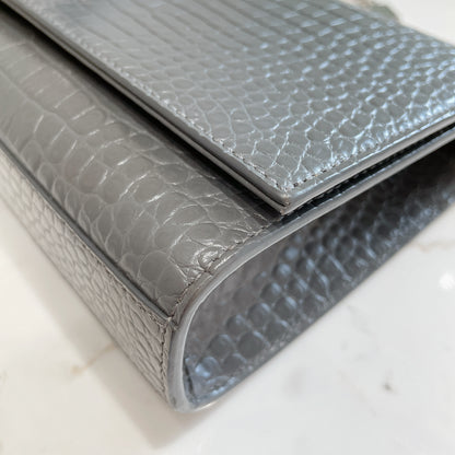 YSL Medium Kate With Tassel in Grey SHW
